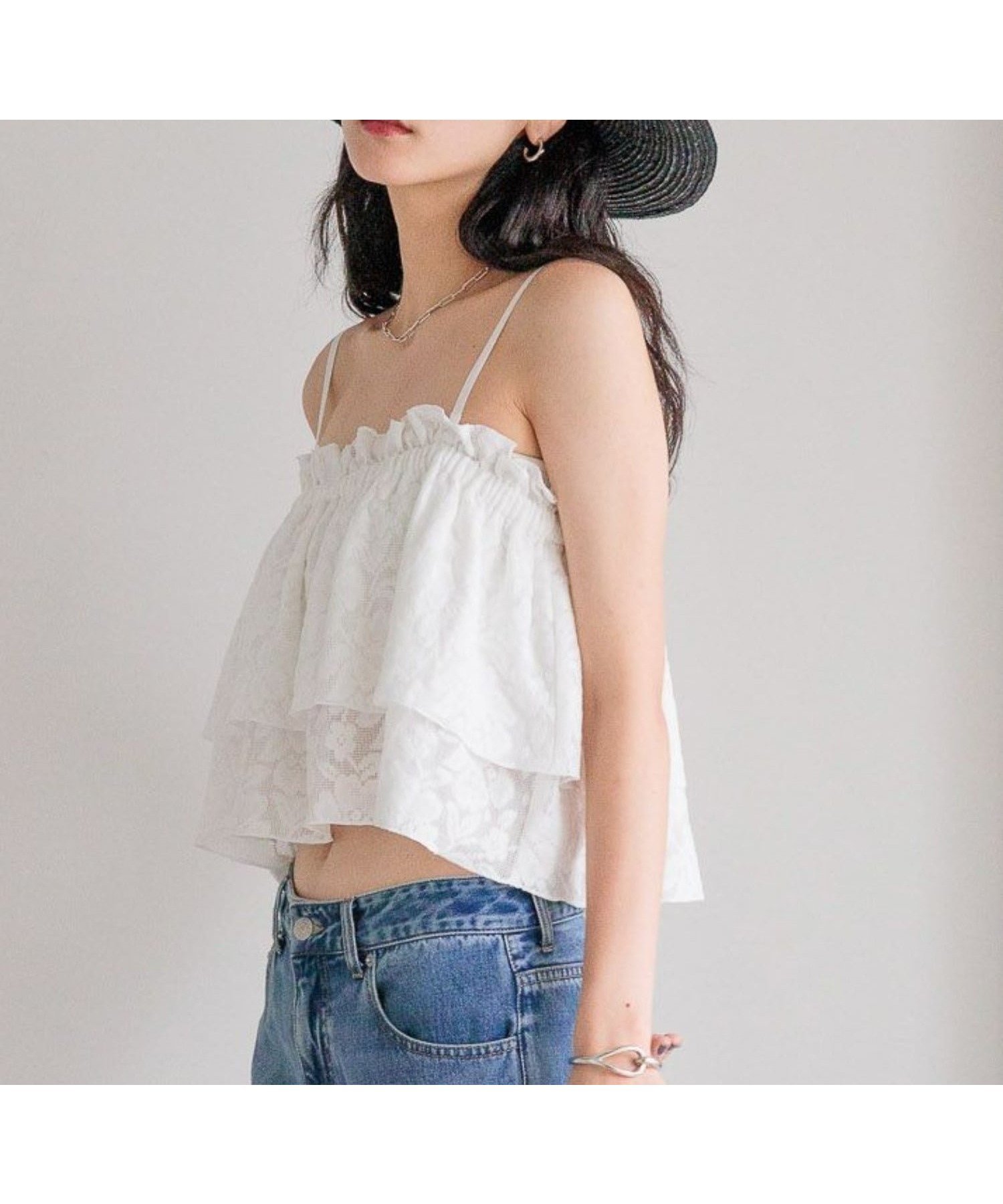 【ローリーズファーム/LOWRYS FARM】のレースジャガードビスチェ 人気、トレンドファッション・服の通販 founy(ファニー) 　ファッション　Fashion　レディースファッション　Fashion for Women　トップス・カットソー　Cut & Sew Tops　ビスチェ　Bustiers & Corset Tops / Layered Bustier Style　シンプル　Simple, Minimal　トレンド　Trend, Trending Now　ビスチェ　Bustier, Corset Top　フリル　Frill, Ruffle　レース　Lace, Lace Fabric　 other-1|ID: prp329100004605475 ipo3291000000033416157