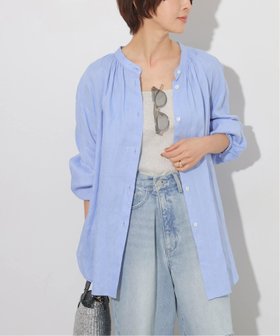 【ジャーナルスタンダード レリューム/JOURNAL STANDARD relume】のカラーリネンギャザーブラウス 人気、トレンドファッション・服の通販 founy(ファニー) ファッション Fashion レディースファッション Fashion for Women トップス・カットソー Cut & Sew Tops シャツ・ブラウス・オフィスカジュアル Elegant Blouses & Button-Ups 2025年 2025 2025春夏・S/S Spring/Summer 2025 SS25 ギャザー Gathered, Ruffled リネン Linen, Linen Fabric 夏 Summer ビジネス 仕事 通勤 Business / Work / Commuting |ID:prp329100004605515