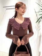 【スナイデル/SNIDEL】のエンブロイダリーカラーニットプルオーバー BRD[078]|ID: prp329100004605526 ipo3291000000032789206