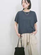 【サマンサモスモス/Samansa Mos2】の【マシンウォッシャブル】麻タッチニットプルオーバー ネイビー|ID: prp329100004605558 ipo3291000000032791086