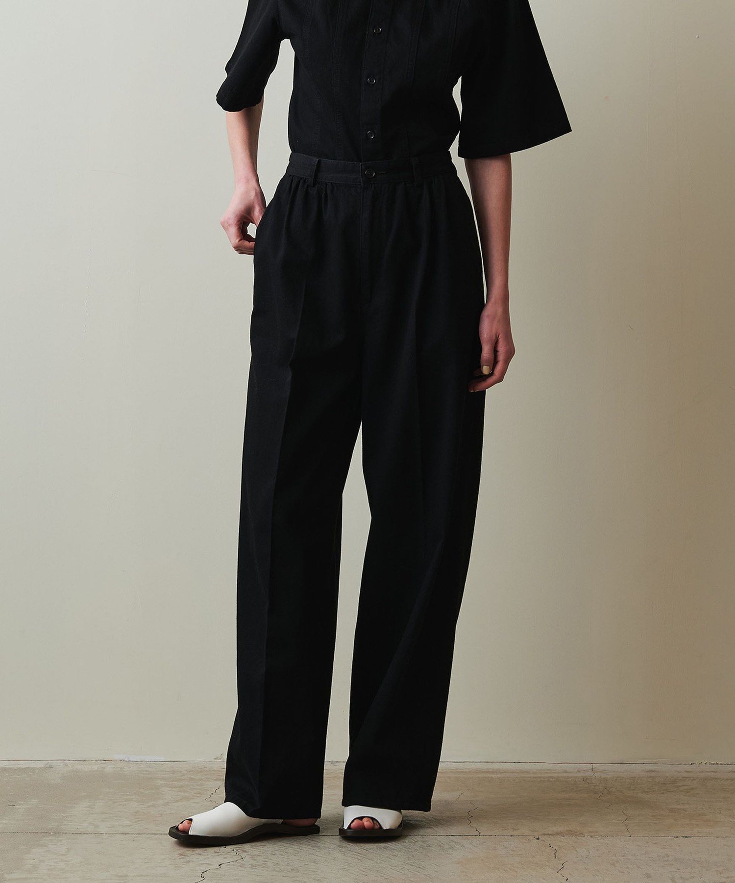 【ビューティ&ユース ユナイテッドアローズ/BEAUTY&YOUTH / UNITED ARROWS】のSteven Alan ライトオンスデニム テーパードパンツ インテリア・キッズ・メンズ・レディースファッション・服の通販 founy(ファニー) 　ファッション　Fashion　レディースファッション　Fashion for Women　パンツ　Pants & Trousers　おすすめ　Recommended / Our Picks　セットアップ　Set-Up, Coordinated Outfit　フロント　Front, Front Design　BLACK|ID: prp329100004605604 ipo3291000000032793817