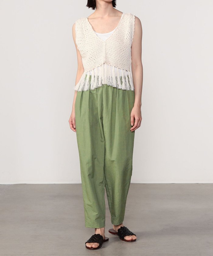 【ビショップ/Bshop】のナイロン タックパンツ WOMEN インテリア・キッズ・メンズ・レディースファッション・服の通販 founy(ファニー) https://founy.com/ ファッション Fashion レディースファッション Fashion for Women パンツ Pants & Trousers ドローコード Drawcord, Drawstring Cord バランス Balance, Style Balance 軽量 Lightweight, Ultra Light |ID: prp329100004605655 ipo3291000000032796154