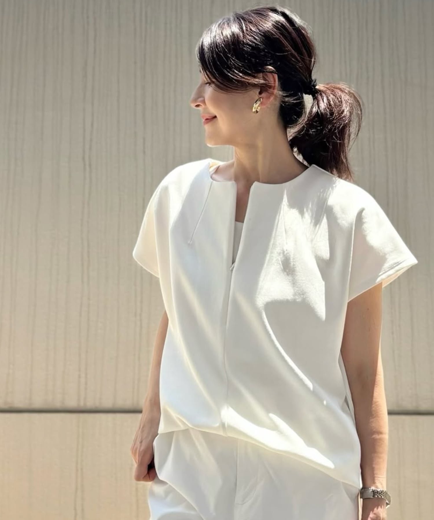 【スタイルドア/STYLEDOOR】のライトダンボールフロント2wayプルオーバー 人気、トレンドファッション・服の通販 founy(ファニー) 　ファッション　Fashion　レディースファッション　Fashion for Women　トップス・カットソー　Cut & Sew Tops　カジュアルプルオーバー・ニットトップス　Pullovers & Knit Tops / Casual Pullovers　シンプル　Simple, Minimal　スリット　Slit, Slit Detail　デニム　Denim, Jeans Material　フラット　Flat, Flat Shoes　フロント　Front, Front Design　ボトム　Bottoms, Lower Wear　夏　Summer　エレガント 上品　Elegant　 other-1|ID: prp329100004606696 ipo3291000000033557682