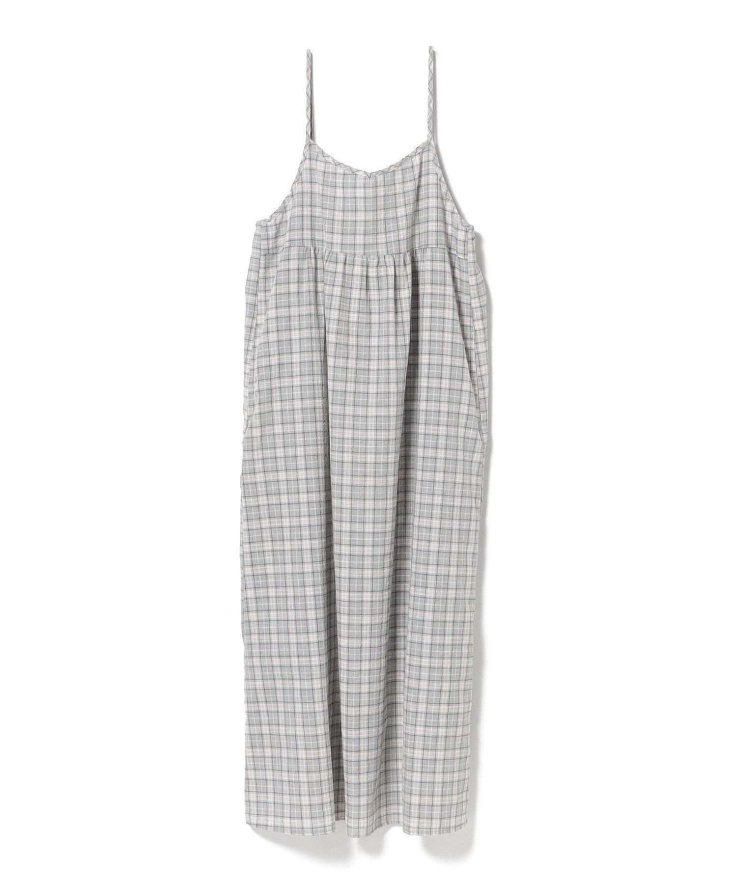 【ビームス ハート/BEAMS HEART】の【洗濯機洗い可】シアー チェック キャミ ワンピース 25SS 夏 リラックス ヘルシー インテリア・キッズ・メンズ・レディースファッション・服の通販 founy(ファニー) 　ファッション　Fashion　レディースファッション　Fashion for Women　ワンピース　Dresses　キャミソールワンピース　Camisole Dresses　2025年　2025　2025春夏・S/S　Spring/Summer 2025 SS25　キャミ　Camisole, Cami Top　キャミソール　Camisole, Spaghetti Strap Top　ギャザー　Gathered, Ruffled　シアー　Sheer, See-Through　チェック　Check, Plaid, Tartan　デニム　Denim, Jeans Material　リボン　Ribbon, Bow　リラックス　Relax, Relaxed Fit　ワイド　Wide, Wide Fit　夏　Summer　GREY|ID: prp329100004607154 ipo3291000000033584607
