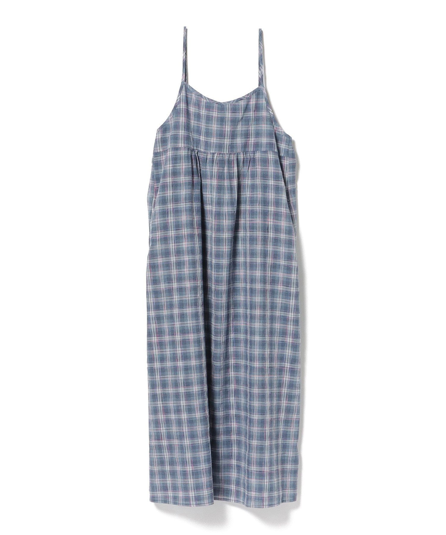 【ビームス ハート/BEAMS HEART】の【洗濯機洗い可】シアー チェック キャミ ワンピース 25SS 夏 リラックス ヘルシー インテリア・キッズ・メンズ・レディースファッション・服の通販 founy(ファニー) 　ファッション　Fashion　レディースファッション　Fashion for Women　ワンピース　Dresses　キャミソールワンピース　Camisole Dresses　2025年　2025　2025春夏・S/S　Spring/Summer 2025 SS25　キャミ　Camisole, Cami Top　キャミソール　Camisole, Spaghetti Strap Top　ギャザー　Gathered, Ruffled　シアー　Sheer, See-Through　チェック　Check, Plaid, Tartan　デニム　Denim, Jeans Material　リボン　Ribbon, Bow　リラックス　Relax, Relaxed Fit　ワイド　Wide, Wide Fit　夏　Summer　BLUE|ID: prp329100004607154 ipo3291000000033584612