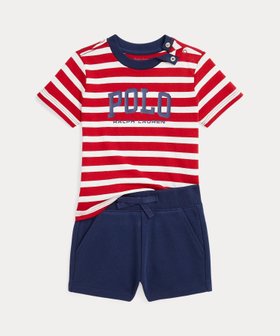【ラルフローレン/RALPH LAUREN / KIDS】の(ベビー)ロゴ ジャージー Tシャツ フレンチ テリー ショートパンツ セット 人気、トレンドファッション・服の通販 founy(ファニー) ファッション Fashion キッズファッション Fashion for Kids ボトムス Bottoms ショート Short, Short Length ストライプ Stripe, Striped Pattern ドローストリング Drawstring, Pull Cord フレンチ French, French Style フロント Front, Front Design プリント Print, Printed Pattern ベビー Baby, Babywear ポケット Pocket, Pocket Detail リボン Ribbon, Bow 半袖 Short Sleeve, Half Sleeve |ID:prp329100004607325