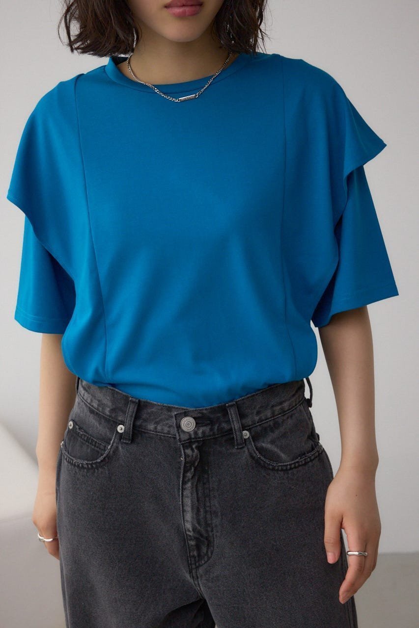 【アズール バイ マウジー/AZUL by moussy】のラッフルカットトップス インテリア・キッズ・メンズ・レディースファッション・服の通販 founy(ファニー) 　ファッション　Fashion　レディースファッション　Fashion for Women　トップス・カットソー　Cut & Sew Tops　ボトム　Bottoms, Lower Wear　BLU|ID: prp329100004607342 ipo3291000000033562016