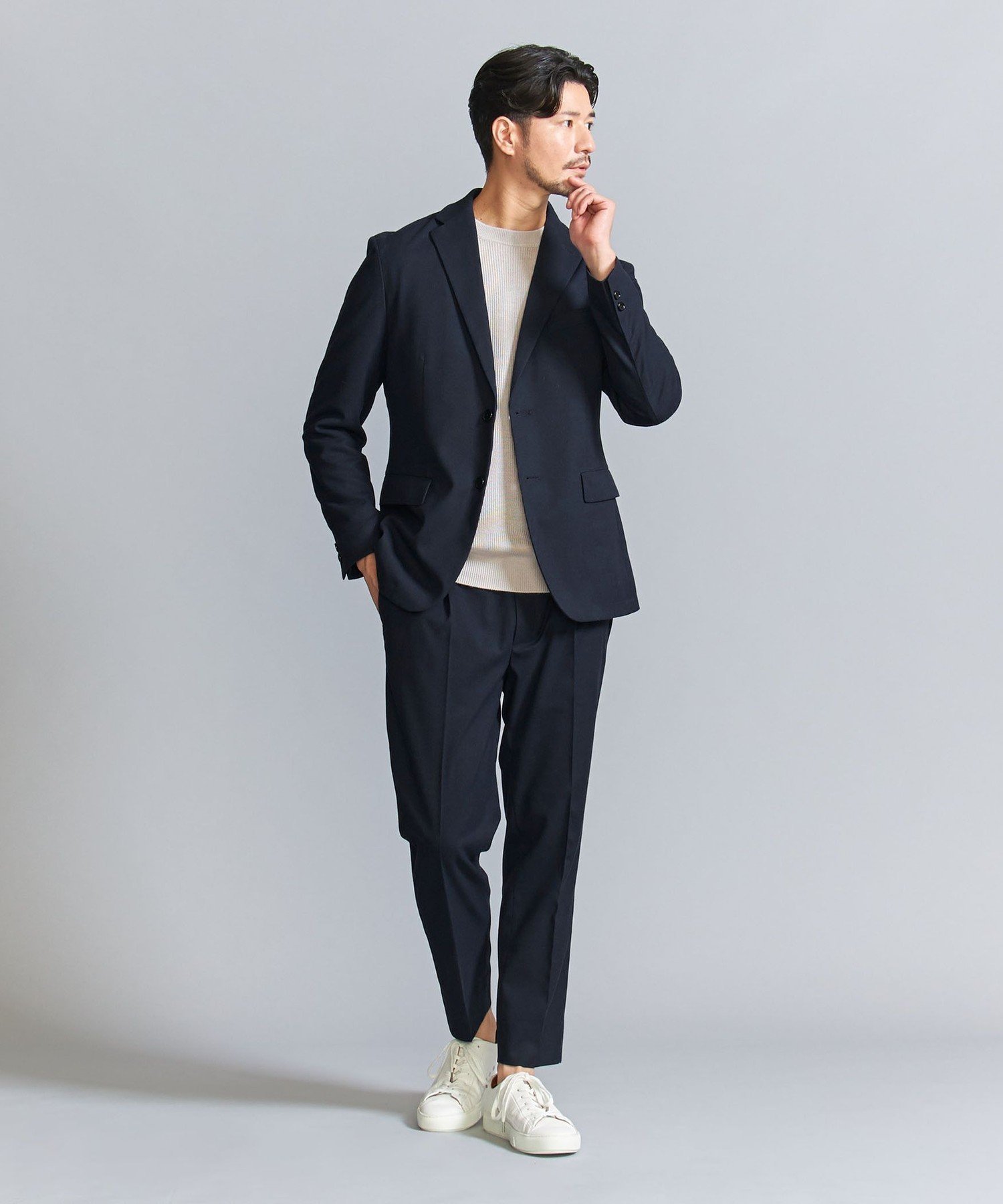 【ビューティ&ユース ユナイテッドアローズ/BEAUTY&YOUTH / UNITED ARROWS / MEN】の【WEB限定 WARDROBE SMART】DELEGANT サキソニー セットアップ/ジャケット イージーパンツ インテリア・キッズ・メンズ・レディースファッション・服の通販 founy(ファニー) 　ファッション　Fashion　メンズファッション　Fashion for Men　ボトムス　Bottoms　インナー　Innerwear　秋　Autumn　コイン　Coin, Coin Design　シェイプ　Shape, Slim Fit　ショルダー　Shoulder, Shoulder Strap　ジャケット　Jacket, Outerwear　ストレッチ　Stretch, Stretchy Fabric　スマート　Smart, Elegant　セットアップ　Set-Up, Coordinated Outfit　チェック　Check, Plaid, Tartan　バランス　Balance, Style Balance　ファブリック　Fabric, Textile　フィット　Fit, Slim Fit　フラップ　Flap, Flap Pocket　フランス　France, French　プリーツ　Pleats, Pleated　ポケット　Pocket, Pocket Detail　冬　Winter / This Winter　おすすめ　Recommended / Our Picks　エレガント 上品　Elegant　NAVY|ID: prp329100004607607 ipo3291000000033509596