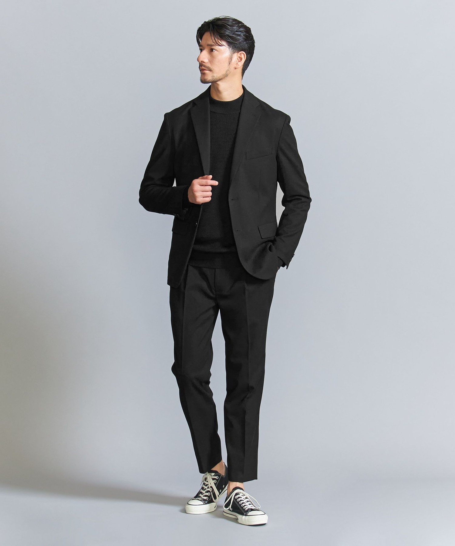 【ビューティ&ユース ユナイテッドアローズ/BEAUTY&YOUTH / UNITED ARROWS / MEN】の【WEB限定 WARDROBE SMART】DELEGANT サキソニー セットアップ/ジャケット イージーパンツ インテリア・キッズ・メンズ・レディースファッション・服の通販 founy(ファニー) 　ファッション　Fashion　メンズファッション　Fashion for Men　ボトムス　Bottoms　インナー　Innerwear　秋　Autumn　コイン　Coin, Coin Design　シェイプ　Shape, Slim Fit　ショルダー　Shoulder, Shoulder Strap　ジャケット　Jacket, Outerwear　ストレッチ　Stretch, Stretchy Fabric　スマート　Smart, Elegant　セットアップ　Set-Up, Coordinated Outfit　チェック　Check, Plaid, Tartan　バランス　Balance, Style Balance　ファブリック　Fabric, Textile　フィット　Fit, Slim Fit　フラップ　Flap, Flap Pocket　フランス　France, French　プリーツ　Pleats, Pleated　ポケット　Pocket, Pocket Detail　冬　Winter / This Winter　おすすめ　Recommended / Our Picks　エレガント 上品　Elegant　BLACK|ID: prp329100004607607 ipo3291000000033509597