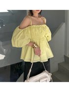 【フレイ アイディー/FRAY I.D】の4wayペプラムブラウス 人気、トレンドファッション・服の通販 founy(ファニー) ファッション Fashion レディースファッション Fashion for Women トップス・カットソー Cut & Sew Tops シャツ・ブラウス・オフィスカジュアル Elegant Blouses & Button-Ups キャミソール Camisole, Spaghetti Strap Top シャーリング Shirring, Ruched タイプライター Typewriter Fabric, Crisp Cotton タフタ Taffeta, Structured Fabric デコルテ Décolleté, Neckline ペプラム Peplum, Flared Hem thumbnail YEL[032]|ID: prp329100004609288 ipo3291000000032969493