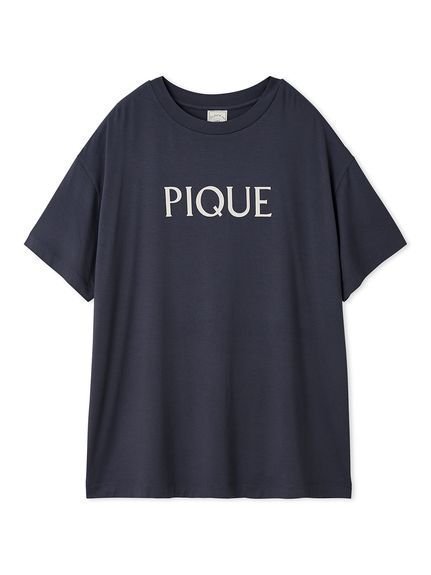 【ジェラート ピケ/gelato pique】の【接触冷感】カラーレーヨンロゴTシャツ インテリア・キッズ・メンズ・レディースファッション・服の通販 founy(ファニー) 　ファッション　Fashion　レディースファッション　Fashion for Women　トップス・カットソー　Cut & Sew Tops　シャツ・ブラウス・オフィスカジュアル　Elegant Blouses & Button-Ups　ロングTシャツ・Tシャツ　Longline T-Shirts & Tees　おすすめ　Recommended / Our Picks　とろみ　Fluid, Flowy Fabric　なめらか　Smooth, Silky Texture　ショート　Short, Short Length　プリント　Print, Printed Pattern　ボトム　Bottoms, Lower Wear　ロング　Long, Long-Length　ワンポイント　One Point, Statement Accent　秋　Autumn　NVY[089]|ID: prp329100004609452 ipo3291000000032971060