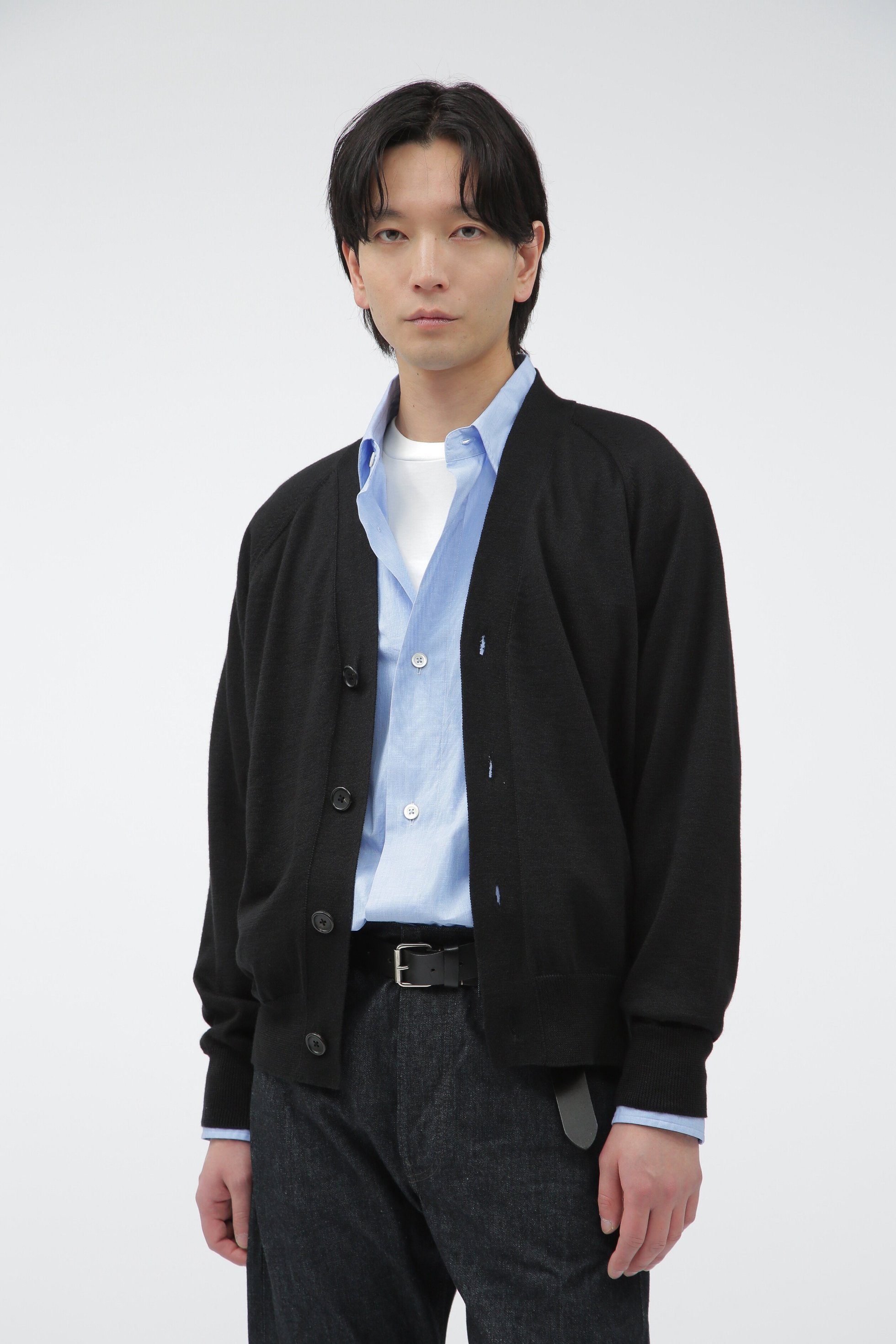 【マーガレット ハウエル/MARGARET HOWELL / MEN】のRAMIE COTTON インテリア・キッズ・メンズ・レディースファッション・服の通販 founy(ファニー) 　ファッション　Fashion　メンズファッション　Fashion for Men　カーディガン　Cardigan, Knitwear　スリーブ　Sleeve, Long Sleeve / Short Sleeve　リラックス　Relax, Relaxed Fit　BLACK|ID: prp329100004609549 ipo3291000000032972253