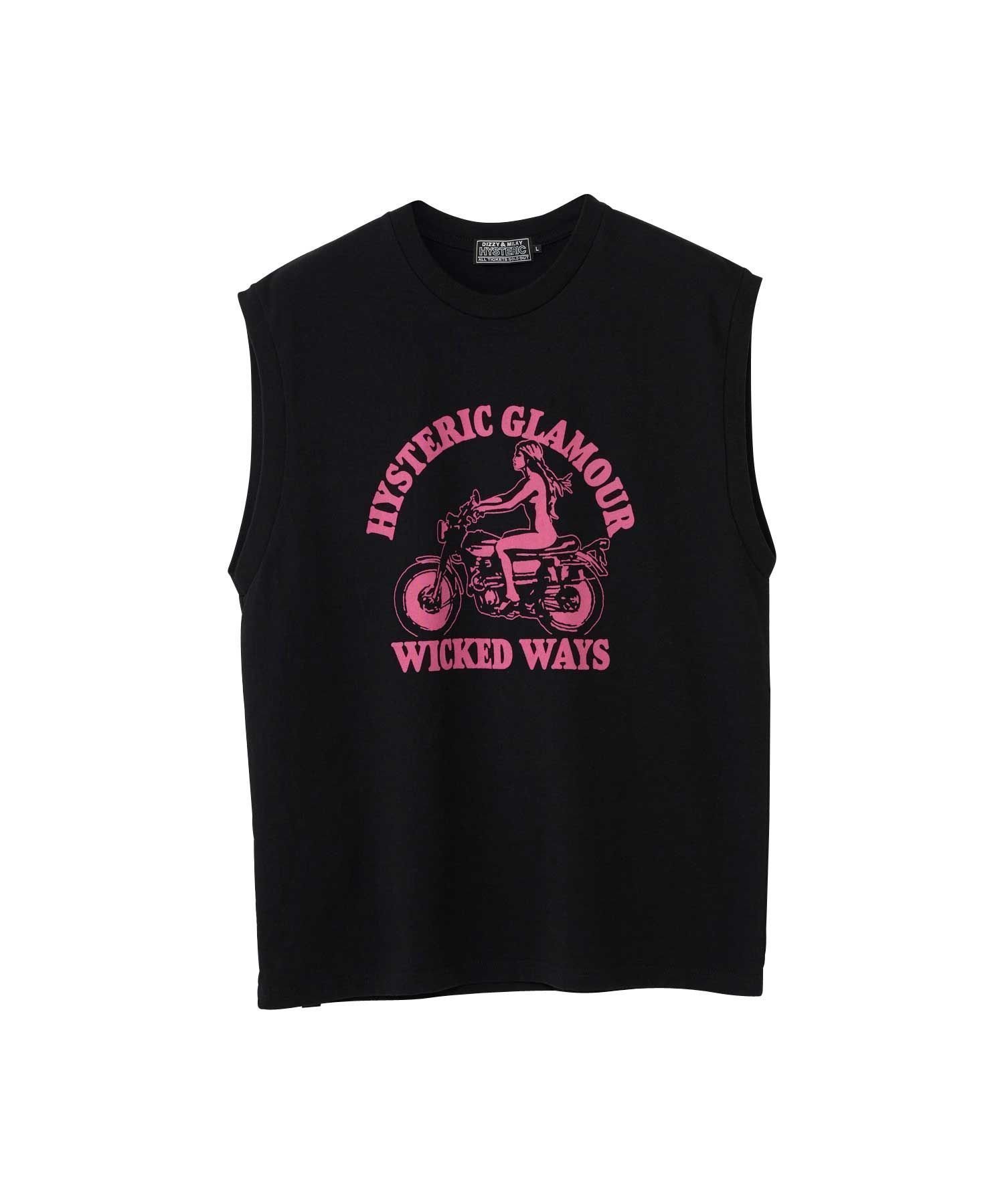 【ヒステリックグラマー/HYSTERIC GLAMOUR / MEN】のWICKED WAYS ノースリーブTシャツ インテリア・キッズ・メンズ・レディースファッション・服の通販 founy(ファニー) 　ファッション　Fashion　メンズファッション　Fashion for Men　インナー　Innerwear　ノースリーブ　Sleeveless, No-Sleeve　モチーフ　Motif, Design Theme　ブラック|ID: prp329100004609553 ipo3291000000032972290