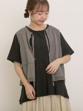 【サマンサモスモス/Samansa Mos2】のレース付きリボン開きベスト 人気、トレンドファッション・服の通販 founy(ファニー) ファッション Fashion レディースファッション Fashion for Women アウター Coat / Outerwear Collection トップス・カットソー Cut & Sew Tops ベスト&ジレ / 重ね着スタイル Vests & Gilets ベスト Vest, Waistcoat リボン Ribbon, Bow レース Lace, Lace Fabric |ID:prp329100004609570