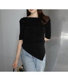 【アニュアンス/anuans】のアセテートドレープカットトップス 人気、トレンドファッション・服の通販 founy(ファニー) ファッション Fashion レディースファッション Fashion for Women トップス・カットソー Cut & Sew Tops カットソー Cut and Sewn Top シルク Silk, 100% Silk スリーブ Sleeve, Long Sleeve / Short Sleeve デコルテ Décolleté, Neckline ハーフ Half, Half-Length ヘムライン Hemline, Bottom Cut ラグジュアリー Luxury, Elegant エレガント 上品 Elegant thumbnail BLACK|ID: prp329100004609573 ipo3291000000033095920