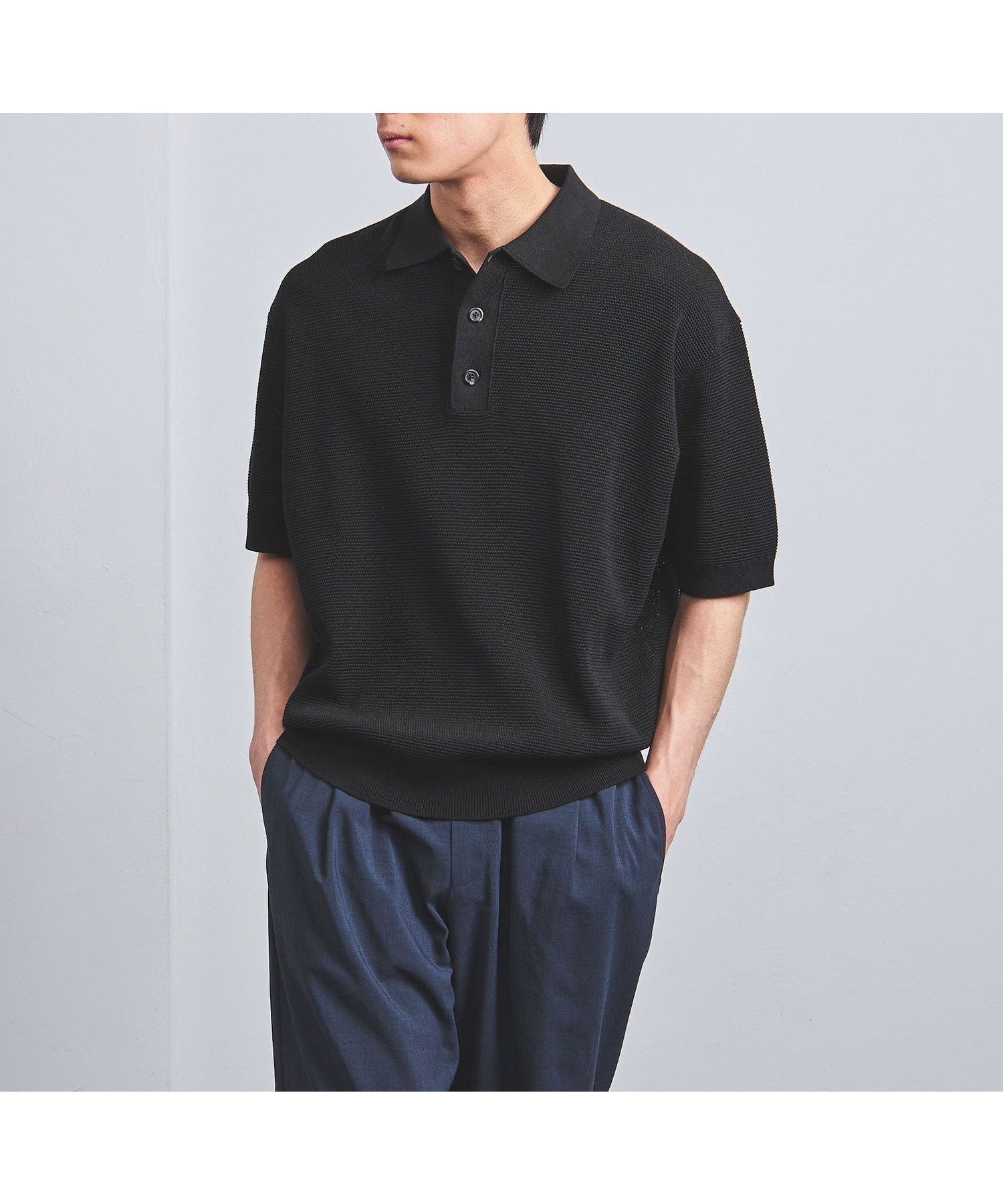 【ユナイテッドアローズ/UNITED ARROWS / MEN】のバーズアイ ニット ポロシャツ インテリア・キッズ・メンズ・レディースファッション・服の通販 founy(ファニー) 　ファッション　Fashion　メンズファッション　Fashion for Men　アクリル　Acrylic Material　エレガント 上品　Elegant　クラシック　Classic, Timeless Style　ショーツ　Shorts, Short Pants　ジャケット　Jacket, Outerwear　スラックス　Slacks, Dress Pants　デニム　Denim, Jeans Material　バランス　Balance, Style Balance　ポロシャツ　Polo Shirt, Collared Tee　半袖　Short Sleeve, Half Sleeve　メッシュ　Mesh, Net Fabric　リラックス　Relax, Relaxed Fit　おすすめ　Recommended / Our Picks　夏　Summer　ビジネス 仕事 通勤　Business / Work / Commuting　BLACK|ID: prp329100004609574 ipo3291000000032972501
