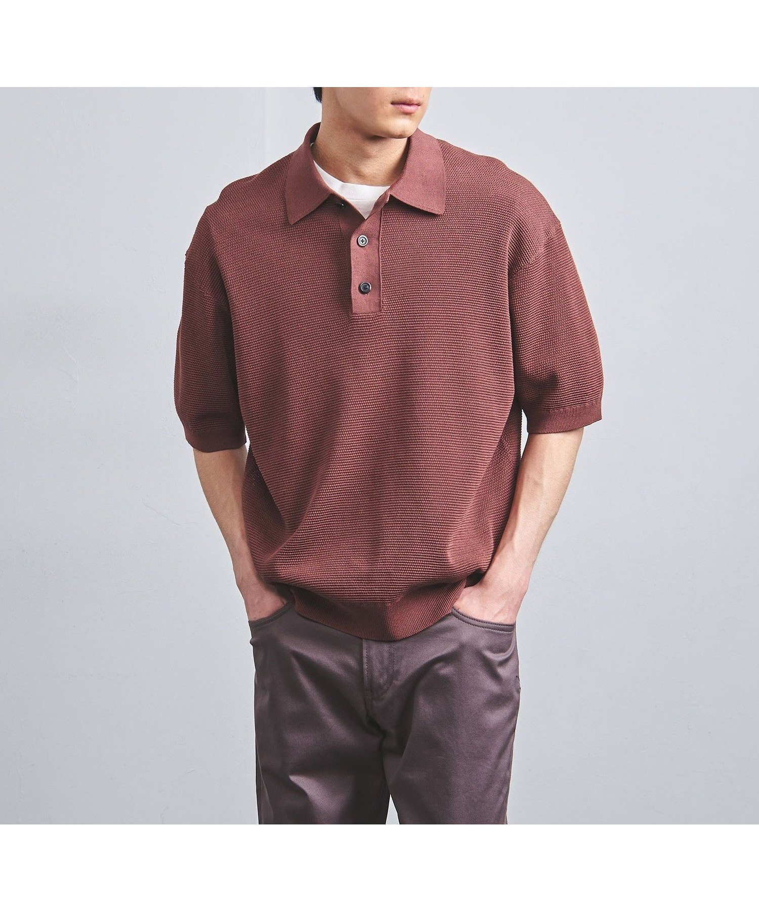 【ユナイテッドアローズ/UNITED ARROWS / MEN】のバーズアイ ニット ポロシャツ インテリア・キッズ・メンズ・レディースファッション・服の通販 founy(ファニー) 　ファッション　Fashion　メンズファッション　Fashion for Men　アクリル　Acrylic Material　エレガント 上品　Elegant　クラシック　Classic, Timeless Style　ショーツ　Shorts, Short Pants　ジャケット　Jacket, Outerwear　スラックス　Slacks, Dress Pants　デニム　Denim, Jeans Material　バランス　Balance, Style Balance　ポロシャツ　Polo Shirt, Collared Tee　半袖　Short Sleeve, Half Sleeve　メッシュ　Mesh, Net Fabric　リラックス　Relax, Relaxed Fit　おすすめ　Recommended / Our Picks　夏　Summer　ビジネス 仕事 通勤　Business / Work / Commuting　WINE|ID: prp329100004609574 ipo3291000000032972504