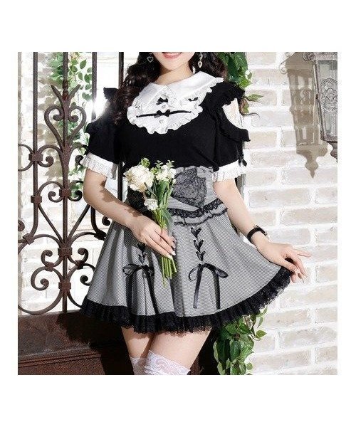 【ノエミ/NOEMIE】のお嬢さんダブルリボンパールショルダーカットソー インテリア・キッズ・メンズ・レディースファッション・服の通販 founy(ファニー) 　ファッション　Fashion　レディースファッション　Fashion for Women　トップス・カットソー　Cut & Sew Tops　カットソー・ベーシックTシャツ　Cut-and-Sewn Tops / Stretch Tees & Basics　カットソー　Cut and Sewn Top　ショルダー　Shoulder, Shoulder Strap　ショート　Short, Short Length　パール　Pearl, Pearl Accent　フェミニン　Feminine, Girly　フリル　Frill, Ruffle　レース　Lace, Lace Fabric　エレガント 上品　Elegant　黒|ID: prp329100004609586 ipo3291000000033418089