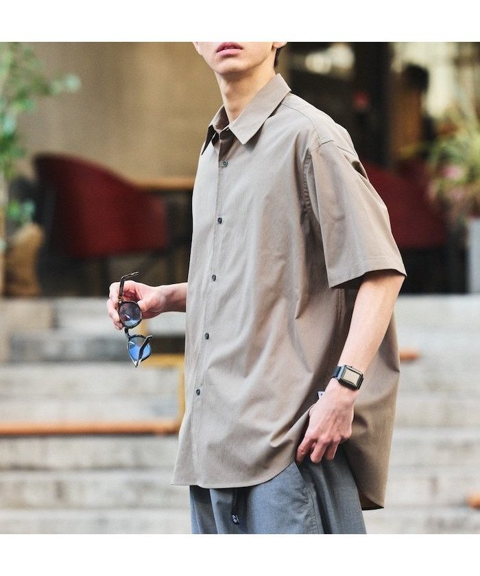 【その他のブランド/Other】のAiRide / エアライド リラックスフィット レギュラーカラー シャツ 【限定展開】 25SS インテリア・キッズ・メンズ・レディースファッション・服の通販 founy(ファニー) 　ファッション　Fashion　メンズファッション　Fashion for Men　アウトドア　Outdoor Clothing　インナー　Innerwear　春　Spring　洗える　Machine Washable　カーゴパンツ　Cargo Pants, Utility Pants　吸水　Absorbent, Quick-Dry　軽量　Lightweight, Ultra Light　シンプル　Simple, Minimal　ストレッチ　Stretch, Stretchy Fabric　セットアップ　Set-Up, Coordinated Outfit　デニム　Denim, Jeans Material　定番　Standard, Basic Item　フィット　Fit, Slim Fit　ボトム　Bottoms, Lower Wear　リラックス　Relax, Relaxed Fit　レギュラー　Regular, Standard Fit　S/S・春夏　SS, Spring/Summer, Warm Season　おすすめ　Recommended / Our Picks　夏　Summer　2024年　2024　2024春夏・S/S　Spring/Summer 2024 SS24　2025年　2025　2025春夏・S/S　Spring/Summer 2025 SS25　ベージュ|ID: prp329100004609593 ipo3291000000032972790
