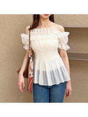 【スナイデル/SNIDEL】のオフショルフリルブラウス 人気、トレンドファッション・服の通販 founy(ファニー) ファッション Fashion レディースファッション Fashion for Women トップス・カットソー Cut & Sew Tops シャツ・ブラウス・オフィスカジュアル Elegant Blouses & Button-Ups シアー Sheer, See-Through シフォン Chiffon, Lightweight Fabric シャーリング Shirring, Ruched バランス Balance, Style Balance フラワー Flower, Floral フリル Frill, Ruffle ペプラム Peplum, Flared Hem ラップ Wrap, Wrap Design ラベンダー Lavender ロマンティック Romantic, Feminine Style |ID:prp329100004609594