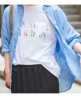 【スピック&スパン/Spick & Span】の《追加2》箔ロゴプリントTシャツ 人気、トレンドファッション・服の通販 founy(ファニー) ファッション Fashion レディースファッション Fashion for Women トップス・カットソー Cut & Sew Tops シャツ・ブラウス・オフィスカジュアル Elegant Blouses & Button-Ups ロングTシャツ・Tシャツ Longline T-Shirts & Tees プリント Print, Printed Pattern エレガント 上品 Elegant 人気 Popular, Best Seller 再入荷 Restock / Back in Stock |ID:prp329100004609621