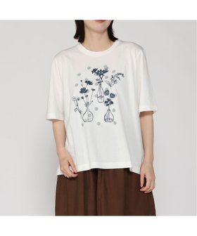 【スーパーハッカ/SUPER HAKKA】のドットと花瓶刺繍Tシャツ 人気、トレンドファッション・服の通販 founy(ファニー) ファッション Fashion レディースファッション Fashion for Women トップス・カットソー Cut & Sew Tops シャツ・ブラウス・オフィスカジュアル Elegant Blouses & Button-Ups ロングTシャツ・Tシャツ Longline T-Shirts & Tees ドット Polka Dot, Dot Pattern ボトム Bottoms, Lower Wear 夏 Summer 定番 Standard, Basic Item |ID:prp329100004609631