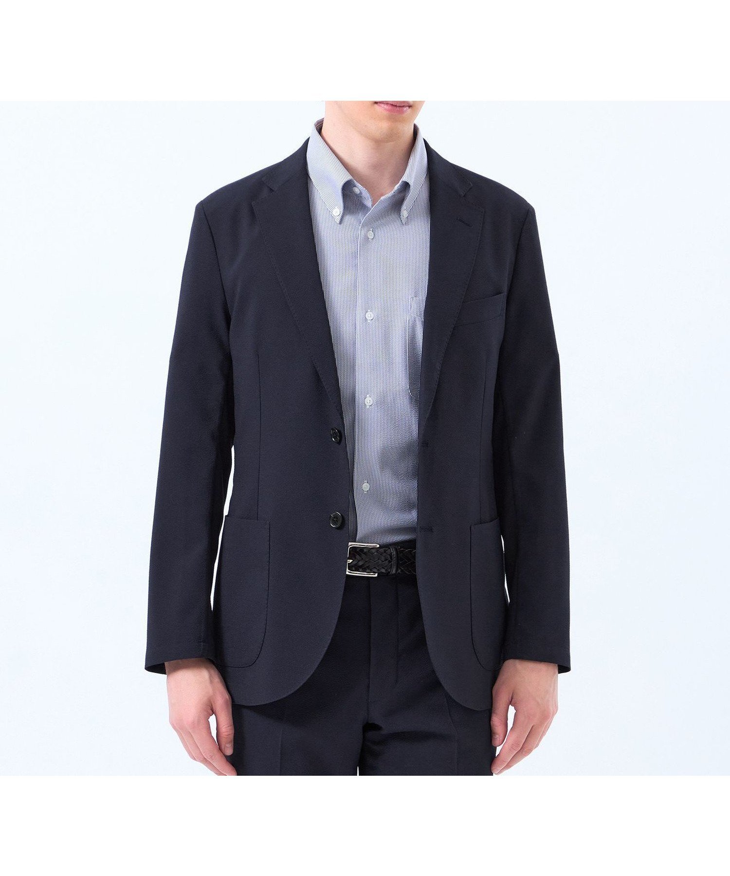 【マッキントッシュ フィロソフィー/MACKINTOSH PHILOSOPHY / MEN】のトロッター ウルトラライト ジャケット ナローサッカーストライプ インテリア・キッズ・メンズ・レディースファッション・服の通販 founy(ファニー) 　ファッション　Fashion　メンズファッション　Fashion for Men　春　Spring　コレクション　Collection, Seasonal Line　コンパクト　Compact, Small Size　吸水　Absorbent, Quick-Dry　サッカー　Seersucker, Summer Fabric　ジャケット　Jacket, Outerwear　セットアップ　Set-Up, Coordinated Outfit　定番　Standard, Basic Item　パッチ　Patch, Appliqué　ポケット　Pocket, Pocket Detail　おすすめ　Recommended / Our Picks　夏　Summer　ビジネス 仕事 通勤　Business / Work / Commuting　ネイビー|ID: prp329100004609665 ipo3291000000032973774