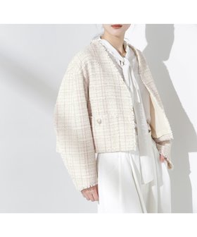 【ナノ ユニバース/nano universe】のツィードポケットショートジャケット 人気、トレンドファッション・服の通販 founy(ファニー) ファッション Fashion レディースファッション Fashion for Women アウター Coat / Outerwear Collection レディースジャケット・軽アウター Jackets ウォッシャブル Machine Washable 春 Spring カーディガン Cardigan, Knitwear ショート Short, Short Length ジャケット Jacket, Outerwear チェーン Chain, Chain Strap ツイード／ツィード Choker, Choker Necklace デニム Denim, Jeans Material トレンド Trend, Trending Now フロント Front, Front Design ポケット Pocket, Pocket Detail ミックス Mix, Mixed Style ラベンダー Lavender ビジネス 仕事 通勤 Business / Work / Commuting 2025年 2025 2025春夏・S/S Spring/Summer 2025 SS25 |ID:prp329100004609745
