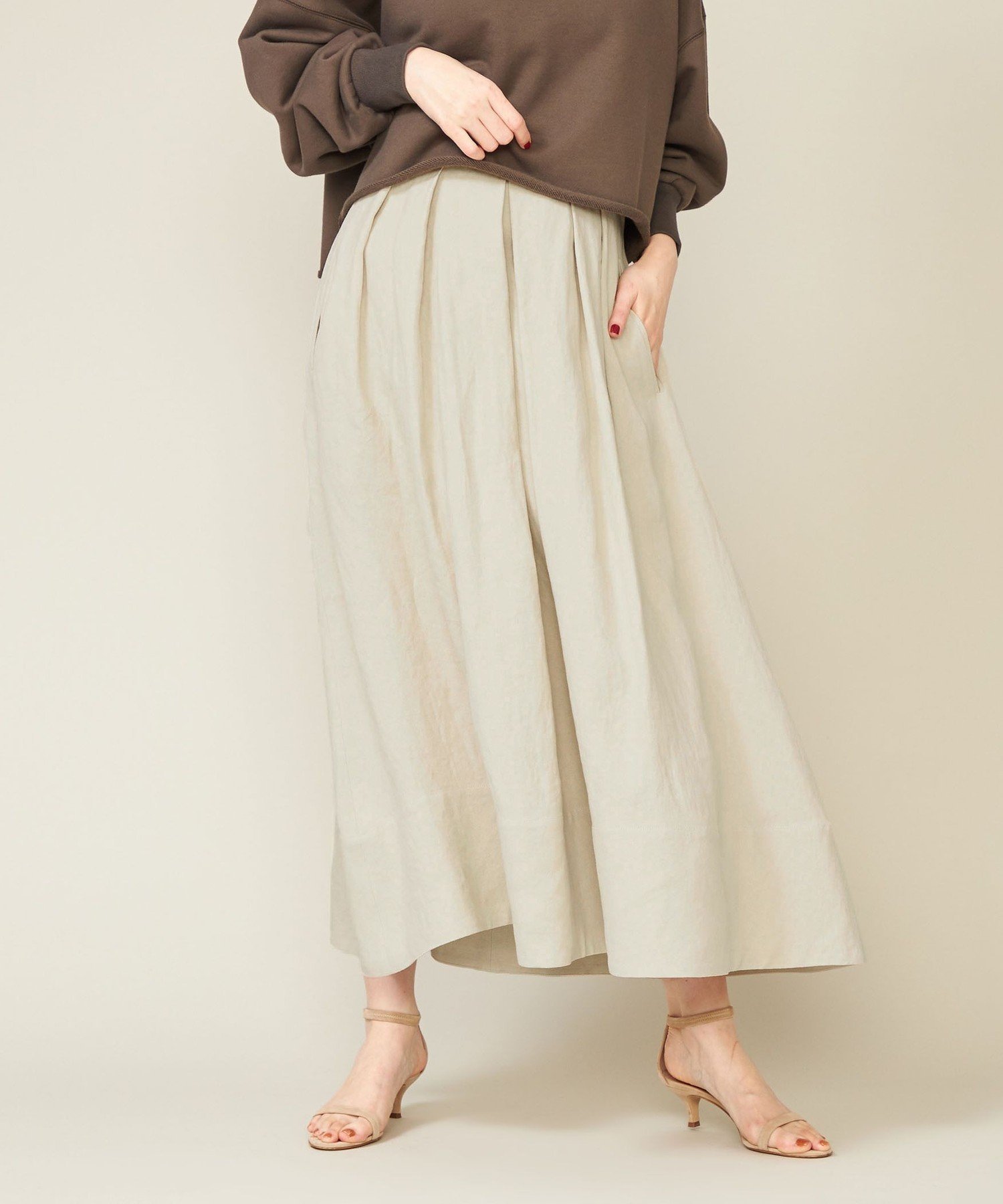 【ユナイテッドアローズ/UNITED ARROWS】のconte ペーパー タックスカート インテリア・キッズ・メンズ・レディースファッション・服の通販 founy(ファニー) 　ファッション　Fashion　レディースファッション　Fashion for Women　スカート　Skirts　タンブラー　Tumbler, Travel Mug　ペーパー　Paper, Kraft Paper　ループ　Loop, Loop Knit　BEIGE|ID: prp329100004610082 ipo3291000000032979938