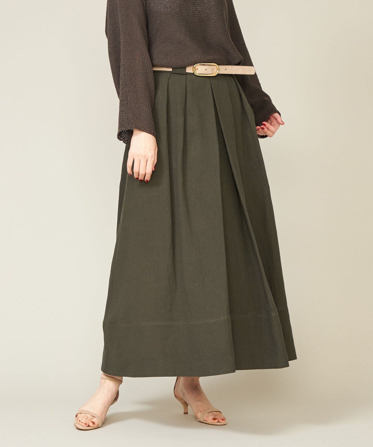 【ユナイテッドアローズ/UNITED ARROWS】のconte ペーパー タックスカート インテリア・キッズ・メンズ・レディースファッション・服の通販 founy(ファニー) 　ファッション　Fashion　レディースファッション　Fashion for Women　スカート　Skirts　タンブラー　Tumbler, Travel Mug　ペーパー　Paper, Kraft Paper　ループ　Loop, Loop Knit　OLIVE|ID: prp329100004610082 ipo3291000000032979939