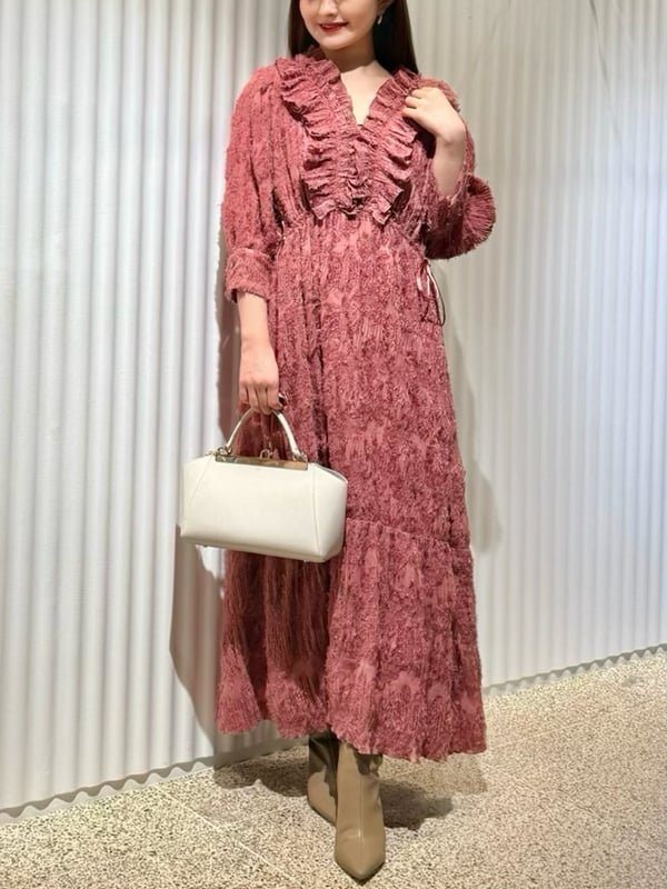 【スナイデル/SNIDEL】のジャガードプリーツワンピース インテリア・キッズ・メンズ・レディースファッション・服の通販 founy(ファニー) 　ファッション　Fashion　レディースファッション　Fashion for Women　ワンピース　Dresses　PNK[066]|ID: prp329100004610195 ipo3291000000033176739