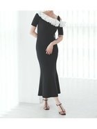 【スナイデル/SNIDEL】のアシメプリーツカラーニットワンピース BLK[009]|ID:prp329100004610213