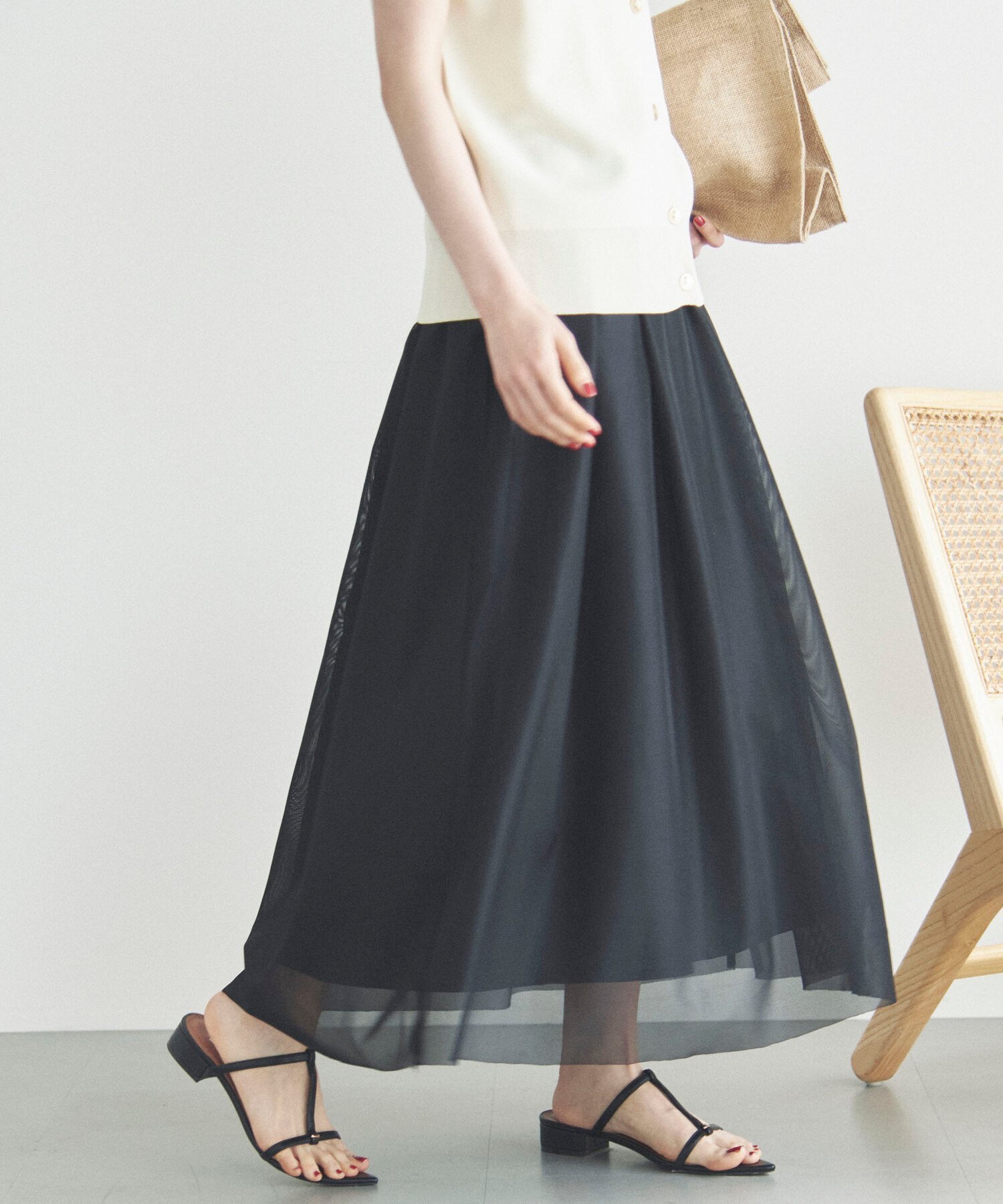 【ドゥ アルシーヴ/Doux archives】のメッシュタックスカート インテリア・キッズ・メンズ・レディースファッション・服の通販 founy(ファニー) 　ファッション　Fashion　レディースファッション　Fashion for Women　スカート　Skirts　ギャザー　Gathered, Ruffled　シアー　Sheer, See-Through　メッシュ　Mesh, Net Fabric　エレガント 上品　Elegant　夏　Summer　BLACK|ID: prp329100004610220 ipo3291000000032982594