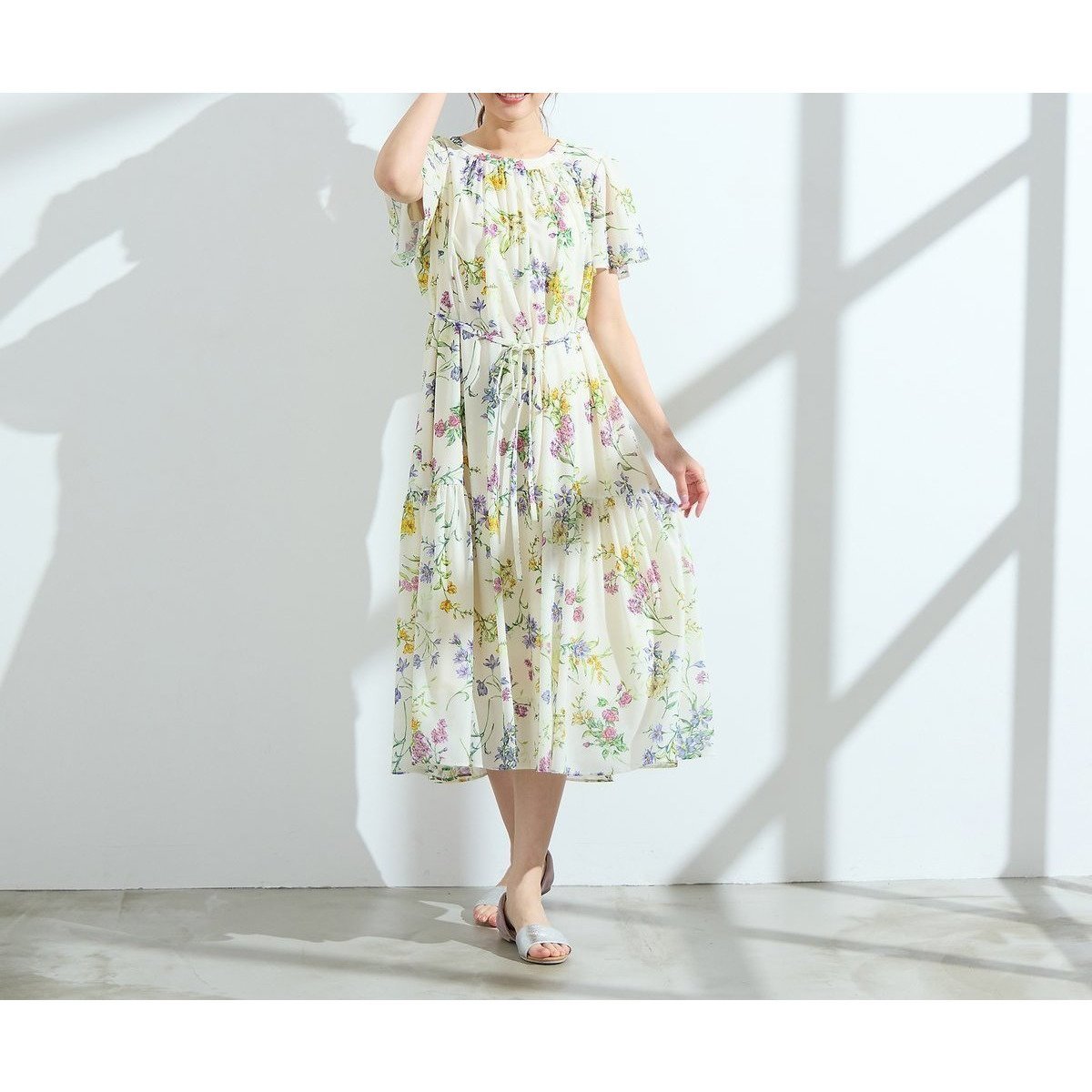 【ローズティアラ/Rose Tiara】のボタニカルプリントワンピース 人気、トレンドファッション・服の通販 founy(ファニー) 　ファッション　Fashion　レディースファッション　Fashion for Women　ワンピース　Dresses　シンプル　Simple, Minimal　フェミニン　Feminine, Girly　フリル　Frill, Ruffle　マキシ　Maxi, Full Length　リラックス　Relax, Relaxed Fit　エレガント 上品　Elegant　 other-1|ID: prp329100004610229 ipo3291000000032982863