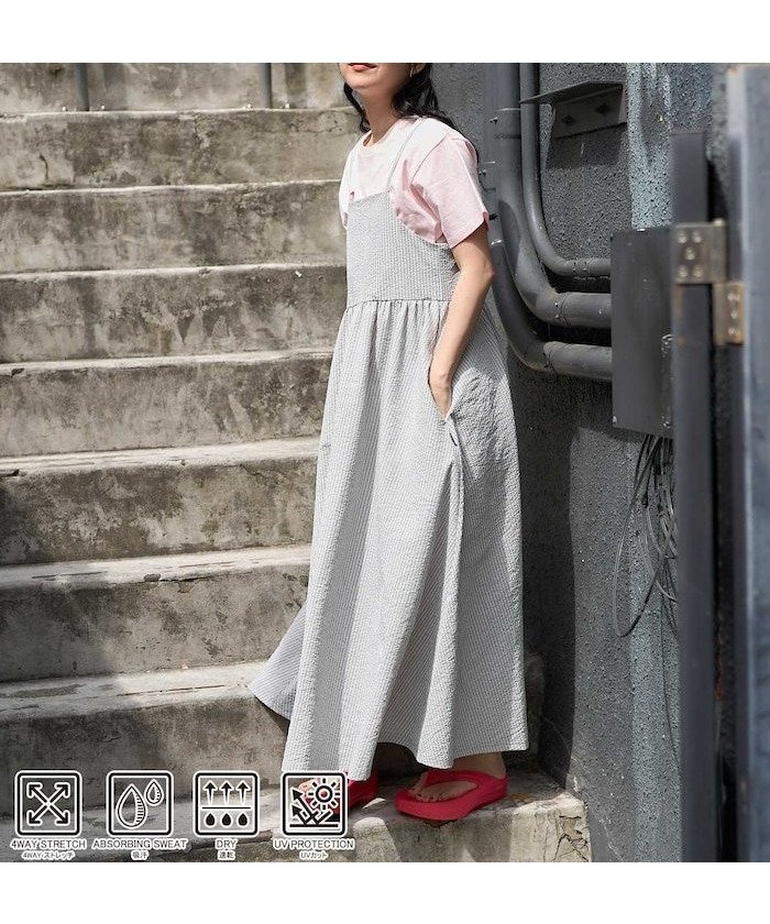 【フリークスストア/FREAK'S STORE】の別注 シアサッカー ストライプキャミワンピース 25SS 人気、トレンドファッション・服の通販 founy(ファニー) 　ファッション　Fashion　レディースファッション　Fashion for Women　ワンピース　Dresses　キャミソールワンピース　Camisole Dresses　キャミワンピース　Cami Dress, Slip Dress　切替　Switching, Contrast Panel　ジップ　Zip, Zipper　ストレッチ　Stretch, Stretchy Fabric　スペシャル　Special, Limited Edition　フェミニン　Feminine, Girly　ポケット　Pocket, Pocket Detail　別注　Limited Edition, Custom Order　S/S・春夏　SS, Spring/Summer, Warm Season　おすすめ　Recommended / Our Picks　夏　Summer　2025年　2025　2025春夏・S/S　Spring/Summer 2025 SS25　 other-1|ID: prp329100004610254 ipo3291000000032983277