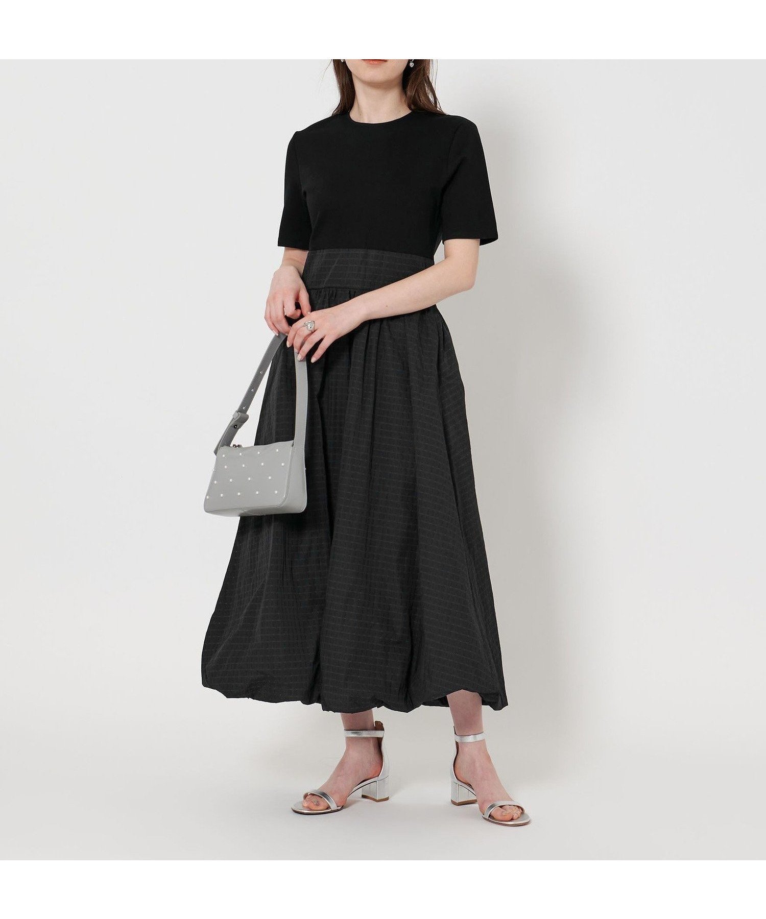 【ユナイテッドアローズ/UNITED ARROWS】のフィット フレア チェックタフタ ワンピース インテリア・キッズ・メンズ・レディースファッション・服の通販 founy(ファニー) 　ファッション　Fashion　レディースファッション　Fashion for Women　ワンピース　Dresses　アクセサリー　Fashion Accessories　ギャザー　Gathered, Ruffled　コンパクト　Compact, Small Size　シャーリング　Shirring, Ruched　シューズ　Shoes, Footwear　タフタ　Taffeta, Structured Fabric　ダブル　Double, Double-Breasted　チェック　Check, Plaid, Tartan　バルーン　Balloon, Balloon Silhouette　フィット　Fit, Slim Fit　フェイス　Face, Facial Design　フレア　Flare, Flared　ブルゾン　Blouson, Bomber Jacket　ベスト　Vest, Waistcoat　ラウンド　Round, Round Neck　おすすめ　Recommended / Our Picks　BLACK|ID: prp329100004610276 ipo3291000000032983681