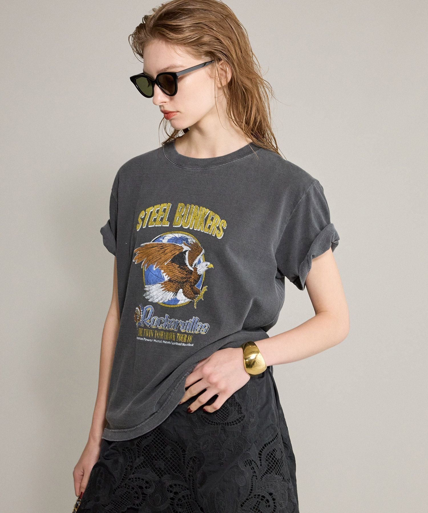【ブリル/BRILL】の【GOOD ROCK SPEED】/ツアーTシャツ インテリア・キッズ・メンズ・レディースファッション・服の通販 founy(ファニー) 　ファッション　Fashion　レディースファッション　Fashion for Women　トップス・カットソー　Cut & Sew Tops　シャツ・ブラウス・オフィスカジュアル　Elegant Blouses & Button-Ups　ロングTシャツ・Tシャツ　Longline T-Shirts & Tees　キャラクター　Character, Licensed Characters　グラフィック　Graphic, Graphic Design　プリント　Print, Printed Pattern　ヴィンテージ　Vintage Style　ブラック09|ID: prp329100004610338 ipo3291000000033209711