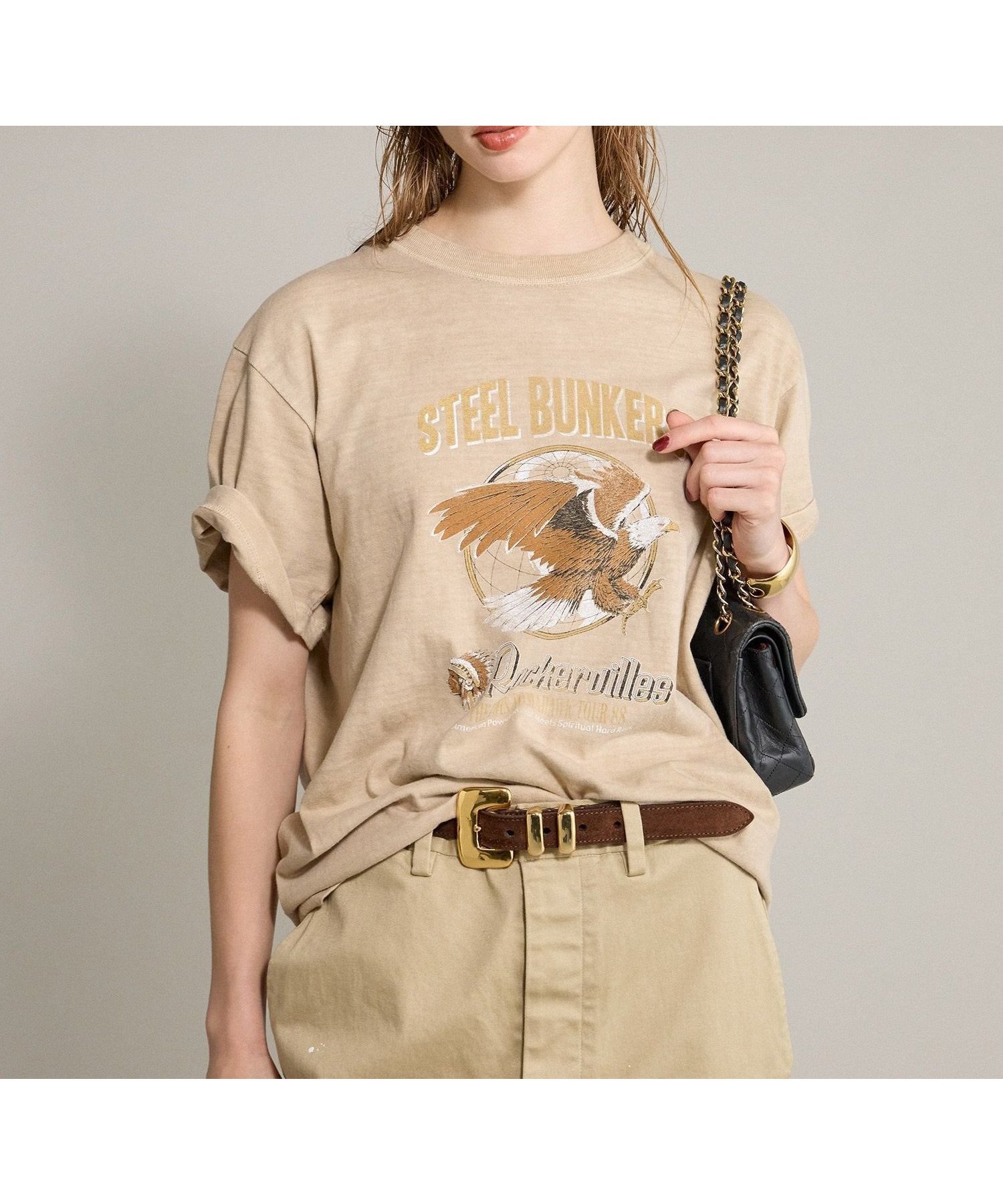 【ブリル/BRILL】の【GOOD ROCK SPEED】/ツアーTシャツ インテリア・キッズ・メンズ・レディースファッション・服の通販 founy(ファニー) 　ファッション　Fashion　レディースファッション　Fashion for Women　トップス・カットソー　Cut & Sew Tops　シャツ・ブラウス・オフィスカジュアル　Elegant Blouses & Button-Ups　ロングTシャツ・Tシャツ　Longline T-Shirts & Tees　キャラクター　Character, Licensed Characters　グラフィック　Graphic, Graphic Design　プリント　Print, Printed Pattern　ヴィンテージ　Vintage Style　ベージュ55|ID: prp329100004610338 ipo3291000000033209712