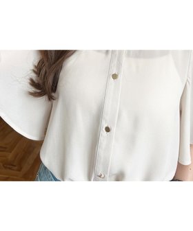 【モーメントプラス/moment+ / MEN】のシフォンジョーゼットフレアスリーブ配色ダブルカラー半袖ブラウス 人気、トレンドファッション・服の通販 founy(ファニー) ファッション Fashion メンズファッション Fashion for Men シフォン Chiffon, Lightweight Fabric シンプル Simple, Minimal ジョーゼット Georgette, Semi-Sheer Fabric スラックス Slacks, Dress Pants スリーブ Sleeve, Long Sleeve / Short Sleeve とろみ Fluid, Flowy Fabric ダブル Double, Double-Breasted デニム Denim, Jeans Material 定番 Standard, Basic Item フレア Flare, Flared 半袖 Short Sleeve, Half Sleeve マーメイド Mermaid, Fishtail Silhouette エレガント 上品 Elegant |ID:prp329100004610459