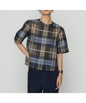 【コムサ/COMME CA】のシルクオーガンジードビーチェック タックプルブラウス 人気、トレンドファッション・服の通販 founy(ファニー) ファッション Fashion レディースファッション Fashion for Women トップス・カットソー Cut & Sew Tops シャツ・ブラウス・オフィスカジュアル Elegant Blouses & Button-Ups アンティーク Antique-Inspired グラデーション Gradient, Ombre シルク Silk, 100% Silk チェック Check, Plaid, Tartan 定番 Standard, Basic Item フェミニン Feminine, Girly プリーツ Pleats, Pleated ボックス Boxy, Box Shape 日本製 Made In Japan エレガント 上品 Elegant |ID:prp329100004610503