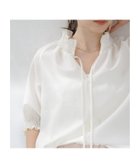 【ラ トータリテ/La TOTALITE】の【洗える】シャーリングカラーブラウス 人気、トレンドファッション・服の通販 founy(ファニー) ファッション Fashion レディースファッション Fashion for Women トップス・カットソー Cut & Sew Tops シャツ・ブラウス・オフィスカジュアル Elegant Blouses & Button-Ups 2025年 2025 2025春夏・S/S Spring/Summer 2025 SS25 シャーリング Shirring, Ruched ボトム Bottoms, Lower Wear リボン Ribbon, Bow 洗える Machine Washable thumbnail ホワイト|ID: prp329100004610511 ipo3291000000032987925