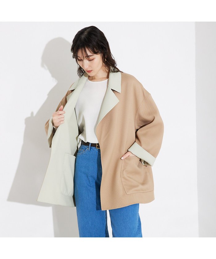 【カリテ/qualite】のバイカラーリバーシブルコート インテリア・キッズ・メンズ・レディースファッション・服の通販 founy(ファニー) https://founy.com/ ファッション Fashion レディースファッション Fashion for Women アウター Coat / Outerwear Collection コート・ロングコート・ピーコート Long Coats, Peacoats & More シンプル Simple, Minimal ダブル Double, Double-Breasted デニム Denim, Jeans Material フェイス Face, Facial Design フェミニン Feminine, Girly エレガント 上品 Elegant |ID: prp329100004610562 ipo3291000000032988509