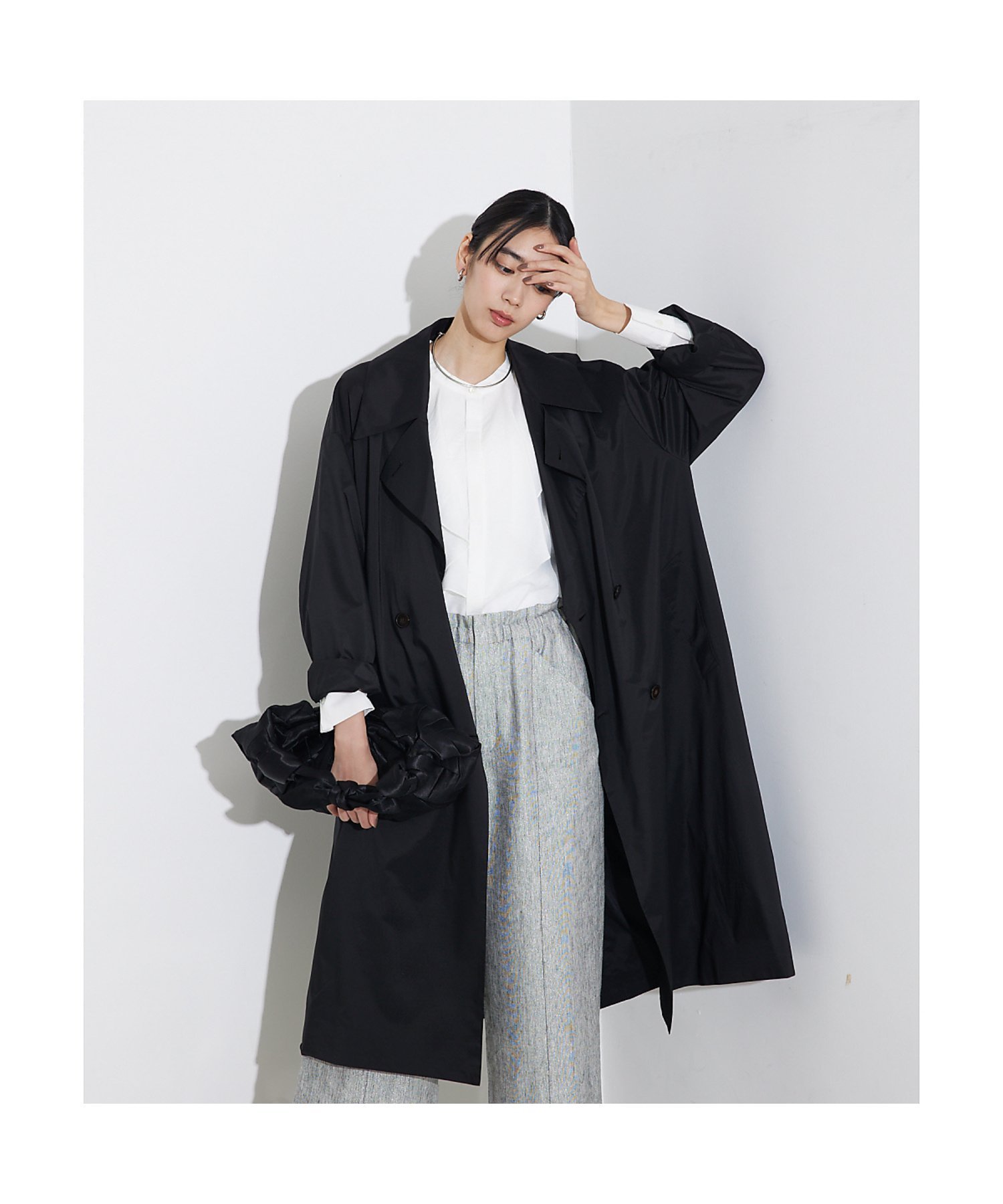 【カリテ/qualite】のライトタフタコート 人気、トレンドファッション・服の通販 founy(ファニー) 　ファッション　Fashion　レディースファッション　Fashion for Women　アウター　Coat / Outerwear Collection　コート・ロングコート・ピーコート　Long Coats, Peacoats & More　おすすめ　Recommended / Our Picks　インナー　Innerwear　エレガント 上品　Elegant　シンプル　Simple, Minimal　タフタ　Taffeta, Structured Fabric　デニム　Denim, Jeans Material　 other-1|ID: prp329100004610563 ipo3291000000032988511