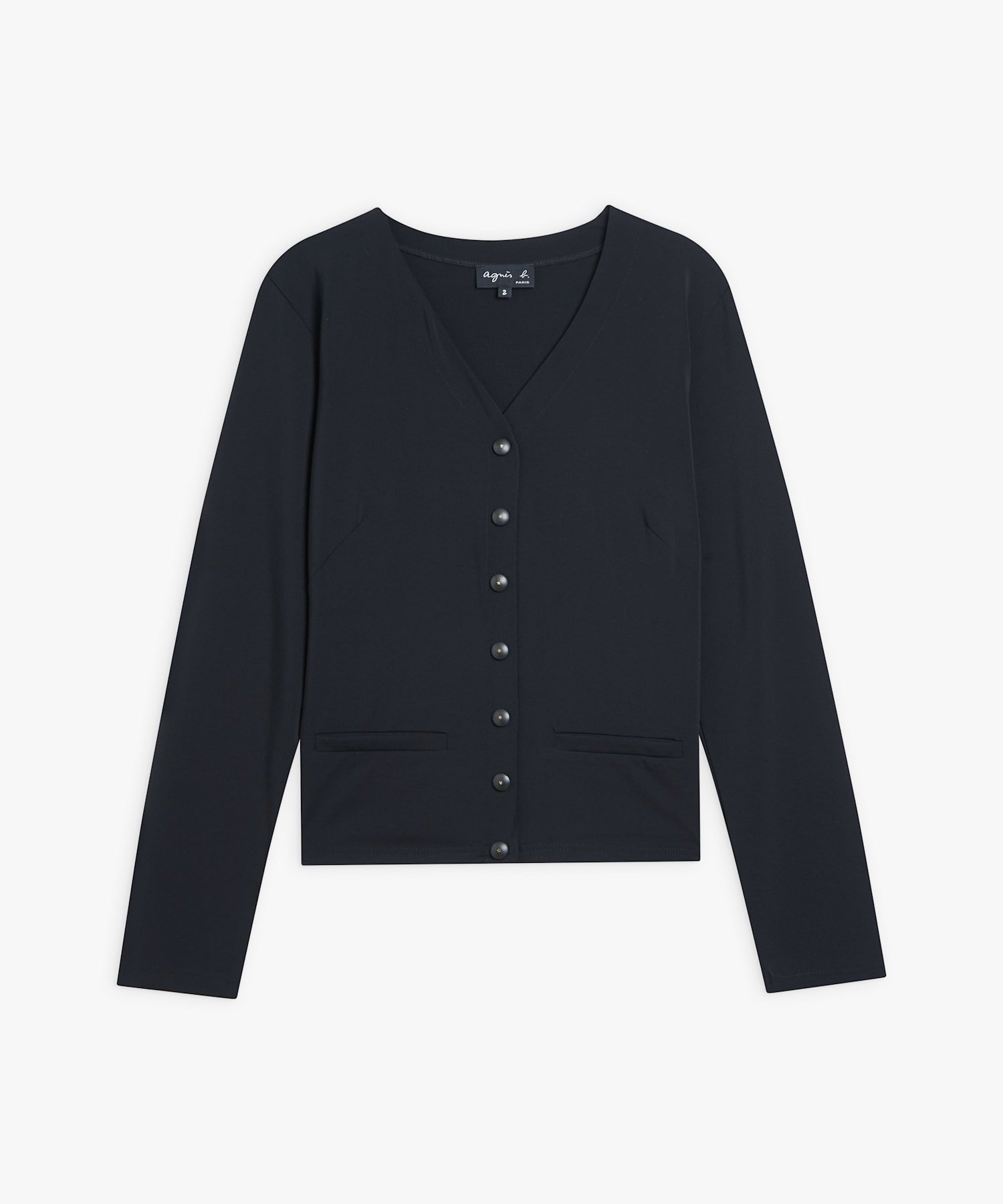 【アニエスベー ファム/agnes b. FEMME】のJX74 CARDIGAN カーディガン インテリア・キッズ・メンズ・レディースファッション・服の通販 founy(ファニー) 　ファッション　Fashion　レディースファッション　Fashion for Women　トップス・カットソー　Cut & Sew Tops　カーディガン・羽織り　Layered Style Cardigans　カーディガン　Cardigan, Knitwear　シンプル　Simple, Minimal　ストレッチ　Stretch, Stretchy Fabric　ブラック|ID: prp329100004610586 ipo3291000000032988729