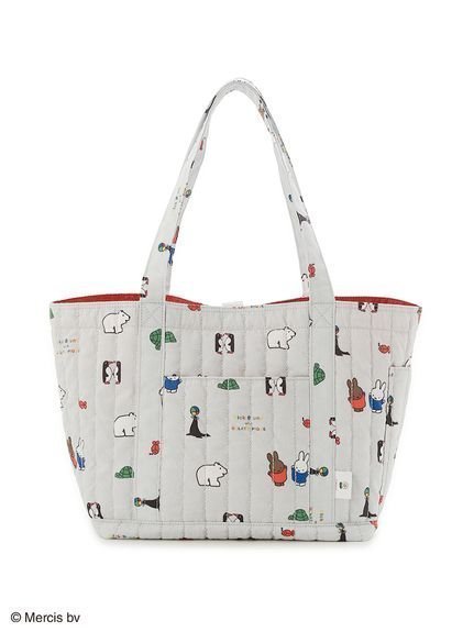 【ジェラート ピケ/gelato pique】の【Dick Bruna】キルティング総柄ママバッグ インテリア・キッズ・メンズ・レディースファッション・服の通販 founy(ファニー) 　ファッション　Fashion　レディースファッション　Fashion for Women　バッグ　Bags　キルティング　Quilted, Quilting　抗菌　Antibacterial, Bacteria-Resistant　スマート　Smart, Elegant　手帳　Planner, Notebook　プリント　Print, Printed Pattern　ポケット　Pocket, Pocket Detail　GRY[006]|ID: prp329100004610921 ipo3291000000033651044