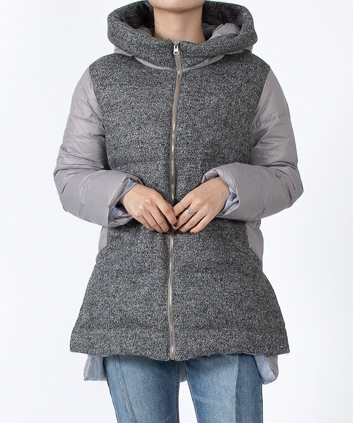 【ラ ジョコンダ/LA JOCONDE】のラ ジョコンダ LA JOCONDE 異素材コンビ フーデッドダウンコート インテリア・キッズ・メンズ・レディースファッション・服の通販 founy(ファニー) https://founy.com/ ファッション Fashion レディースファッション Fashion for Women アウター Coat / Outerwear Collection コート・ロングコート・ピーコート Long Coats, Peacoats & More ダウンジャケット・軽量ダウン Warm & Lightweight Down Jackets なめらか Smooth, Silky Texture コンビ Combo, Combination Style タフタ Taffeta, Structured Fabric ダウン Down, Puffer ツイード Twill, Twill Weave フェザー Feather, Feather Detail |ID: prp329100004610923 ipo3291000000032993273