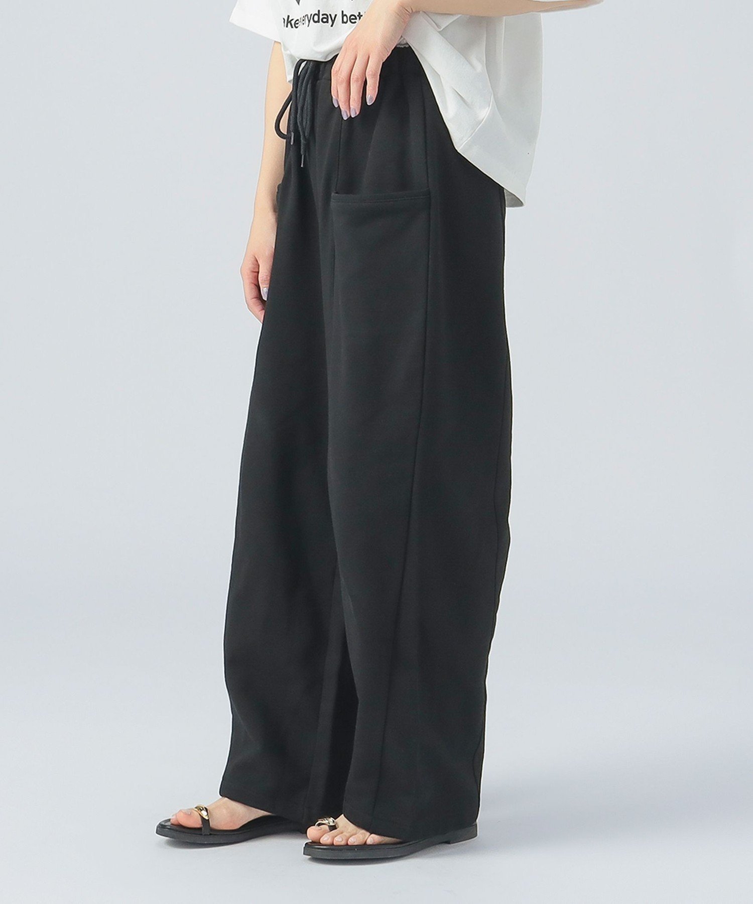 【ビームス ハート/BEAMS HEART】の【秋まで使える】【洗濯機洗い可】コクーン イージー スウェットパンツ 25SS ウエストゴム ワイドパンツ イージーパンツ インテリア・キッズ・メンズ・レディースファッション・服の通販 founy(ファニー) 　ファッション　Fashion　レディースファッション　Fashion for Women　パンツ　Pants & Trousers　秋　Autumn　コクーン　Cocoon, Cocoon Silhouette　コンパクト　Compact, Small Size　サロペット　Overalls, Salopette　シェイプ　Shape, Slim Fit　ジャケット　Jacket, Outerwear　スウェット / スエット　Sweatshirt, Sweatwear　人気　Popular, Best Seller　バランス　Balance, Style Balance　フレンチ　French, French Style　ペプラム　Peplum, Flared Hem　リラックス　Relax, Relaxed Fit　ロング　Long, Long-Length　ワイド　Wide, Wide Fit　おすすめ　Recommended / Our Picks　エレガント 上品　Elegant　2025年　2025　2025春夏・S/S　Spring/Summer 2025 SS25　BLACK|ID: prp329100004610951 ipo3291000000033501294