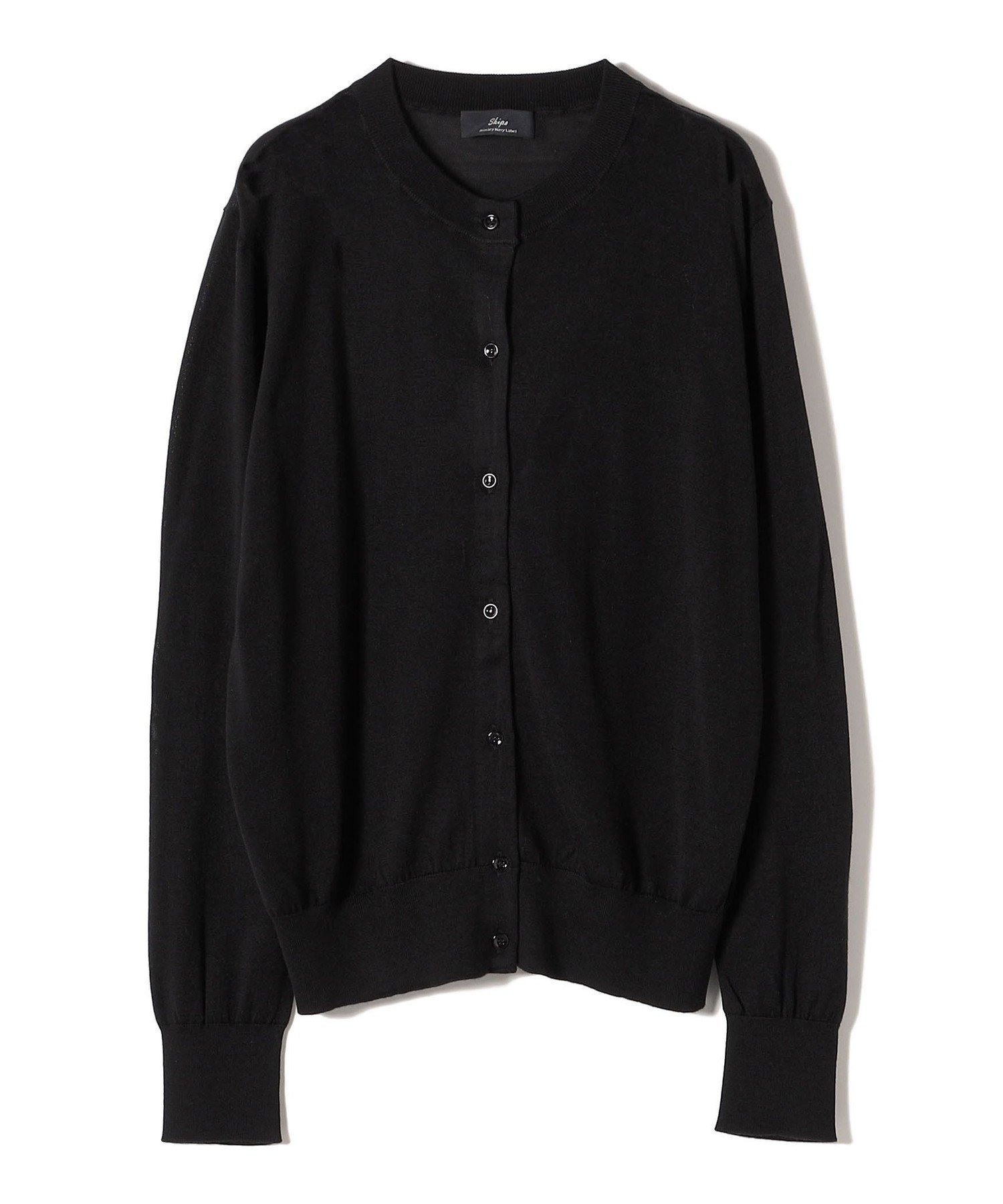 【シップス フォー ウィメン/SHIPS】のSHIPS Primary Navy Label シルク カシミヤ クルーネック カーディガン インテリア・キッズ・メンズ・レディースファッション・服の通販 founy(ファニー) 　ファッション　Fashion　レディースファッション　Fashion for Women　トップス・カットソー　Cut & Sew Tops　カーディガン・羽織り　Layered Style Cardigans　カーディガン　Cardigan, Knitwear　シルク　Silk, 100% Silk　ベーシック　Basic, Essential　定番　Standard, Basic Item　ブラック|ID: prp329100004610991 ipo3291000000032994285