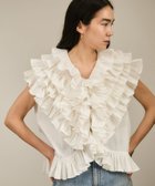 【サロン アダム エ ロペ/SALON adam et rope'】の【crinkle crinkle crinkle】別注フリルポンチョノースリーブブラウス ホワイト(10)|ID: prp329100004611012 ipo3291000000033638473