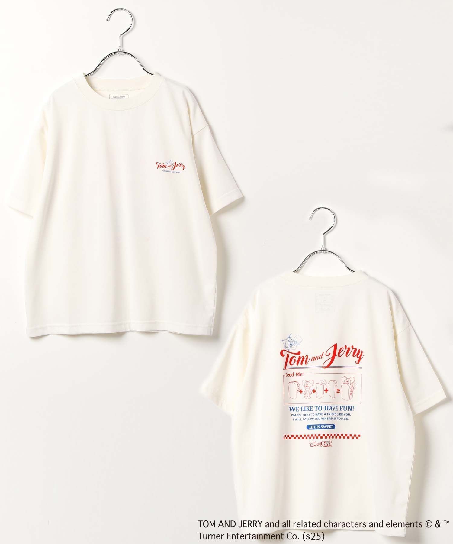 【グローバルワーク/GLOBAL WORK / KIDS】のヘビロッTEE/TOM and JERRY/キッズ/576597 インテリア・キッズ・メンズ・レディースファッション・服の通販 founy(ファニー) 　ファッション　Fashion　キッズファッション　Fashion for Kids　おすすめ　Recommended / Our Picks　コラボ　Collaboration, Collab　アイボリー08|ID: prp329100004611083 ipo3291000000032995471
